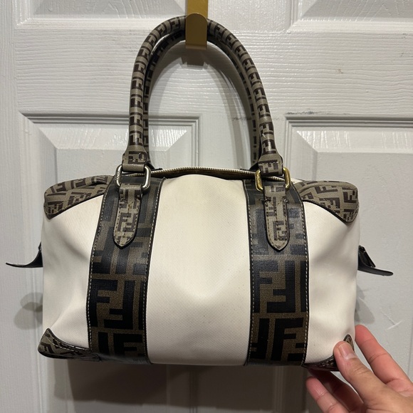 Fendi White and Brown Satchel - Picture 14 of 16